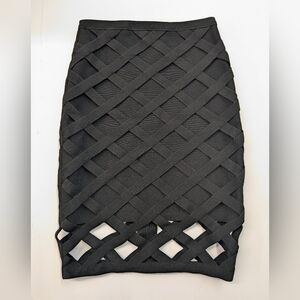 Bebe Black Spandex Cage Pencil Skirt
